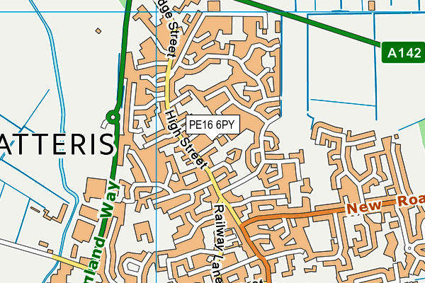 PE16 6PY map - OS VectorMap District (Ordnance Survey)