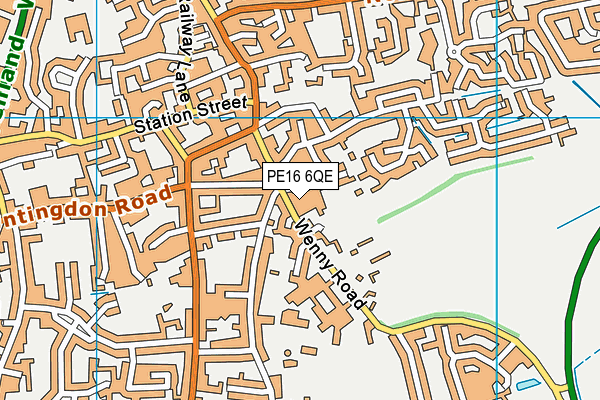 PE16 6QE map - OS VectorMap District (Ordnance Survey)