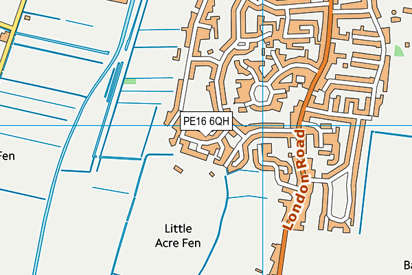 PE16 6QH map - OS VectorMap District (Ordnance Survey)