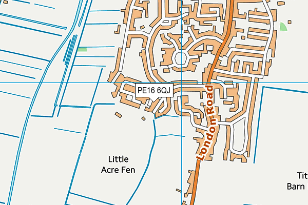 PE16 6QJ map - OS VectorMap District (Ordnance Survey)