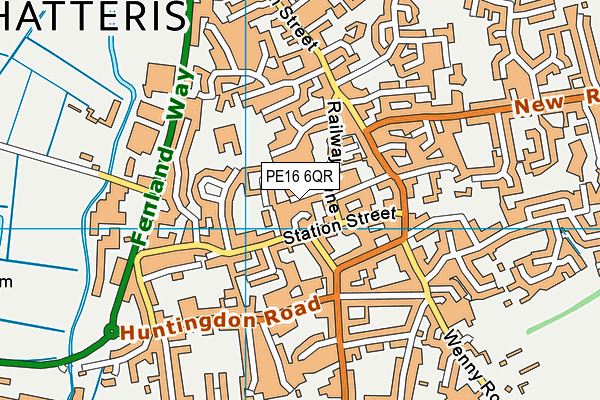PE16 6QR map - OS VectorMap District (Ordnance Survey)