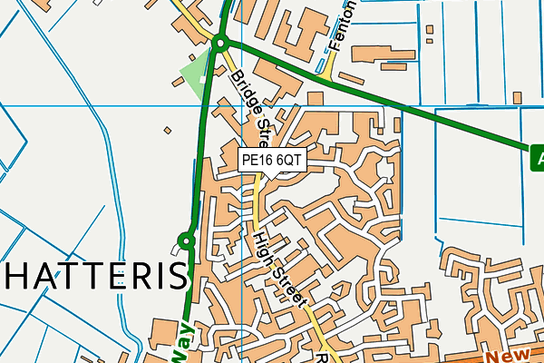 PE16 6QT map - OS VectorMap District (Ordnance Survey)