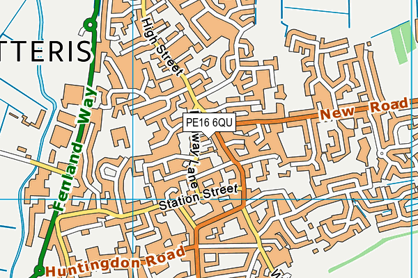 PE16 6QU map - OS VectorMap District (Ordnance Survey)