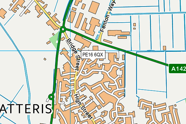 PE16 6QX map - OS VectorMap District (Ordnance Survey)