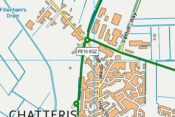 PE16 6QZ map - OS VectorMap District (Ordnance Survey)