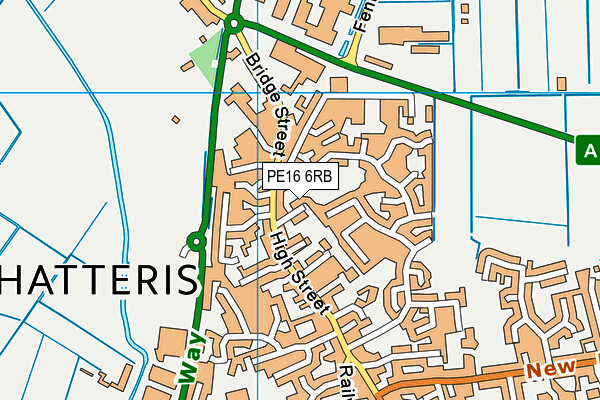 PE16 6RB map - OS VectorMap District (Ordnance Survey)