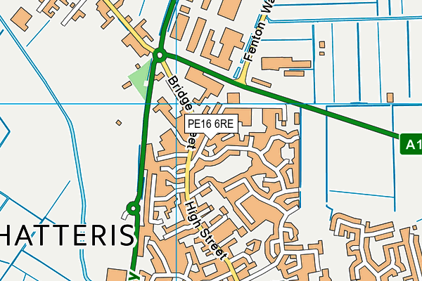 PE16 6RE map - OS VectorMap District (Ordnance Survey)