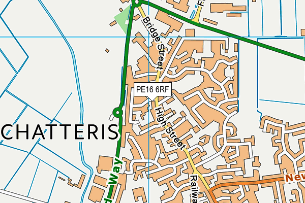 PE16 6RF map - OS VectorMap District (Ordnance Survey)