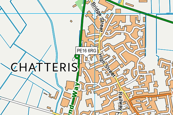 PE16 6RG map - OS VectorMap District (Ordnance Survey)