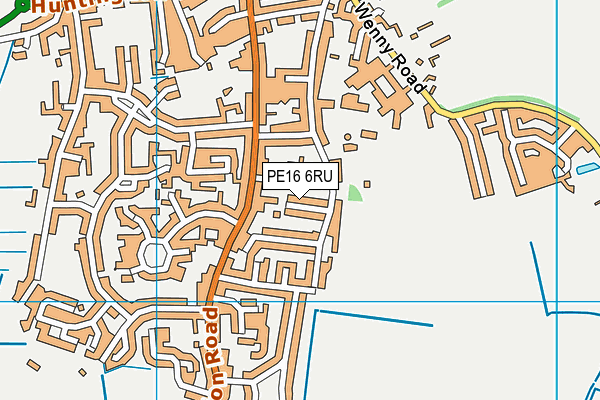 PE16 6RU map - OS VectorMap District (Ordnance Survey)