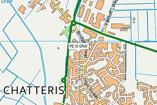 PE16 6RW map - OS VectorMap District (Ordnance Survey)