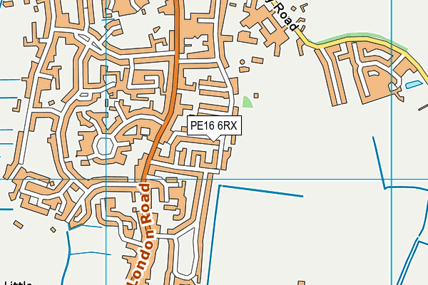 PE16 6RX map - OS VectorMap District (Ordnance Survey)