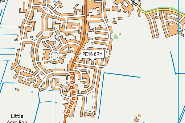 PE16 6RY map - OS VectorMap District (Ordnance Survey)