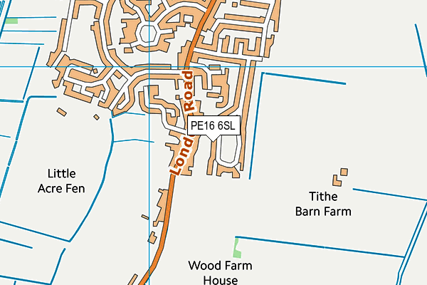 PE16 6SL map - OS VectorMap District (Ordnance Survey)