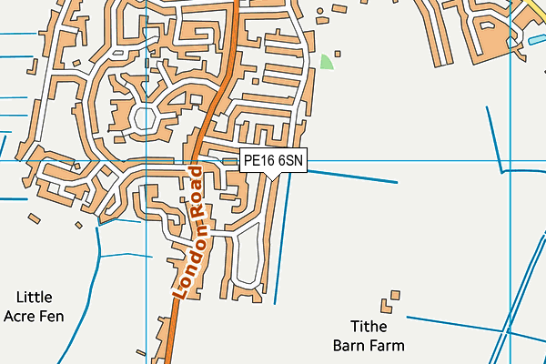 PE16 6SN map - OS VectorMap District (Ordnance Survey)