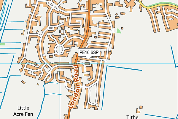 PE16 6SP map - OS VectorMap District (Ordnance Survey)