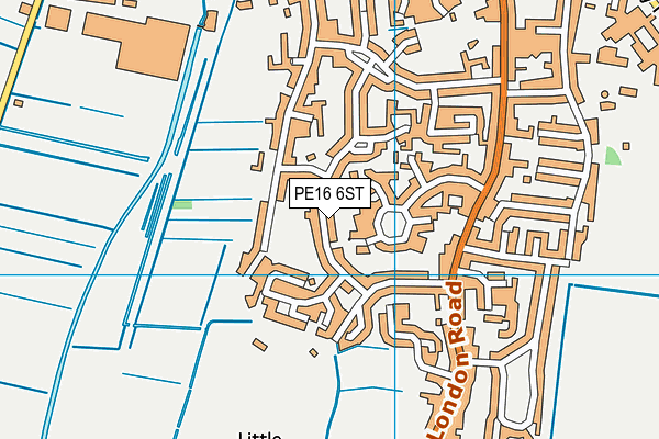 PE16 6ST map - OS VectorMap District (Ordnance Survey)
