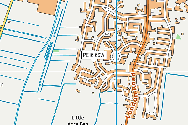 Fairlees map (PE16 6SW) - OS VectorMap District (Ordnance Survey)
