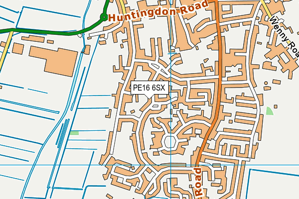 PE16 6SX map - OS VectorMap District (Ordnance Survey)