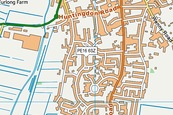 PE16 6SZ map - OS VectorMap District (Ordnance Survey)