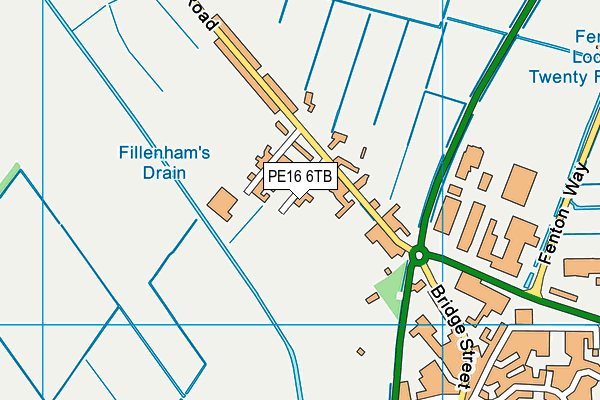 PE16 6TB map - OS VectorMap District (Ordnance Survey)