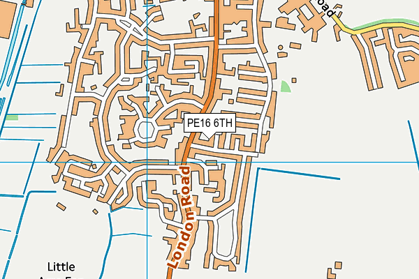 PE16 6TH map - OS VectorMap District (Ordnance Survey)