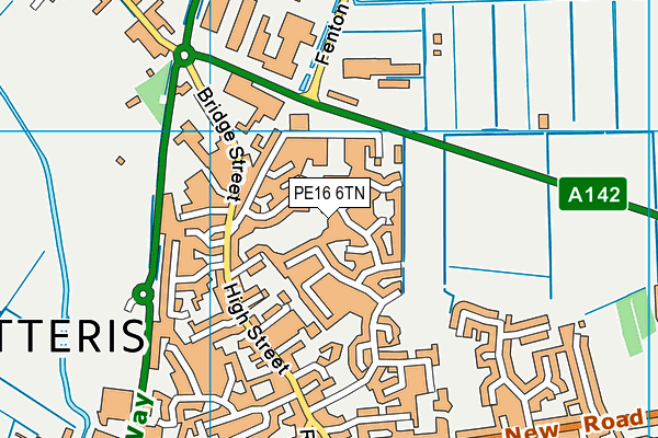 PE16 6TN map - OS VectorMap District (Ordnance Survey)