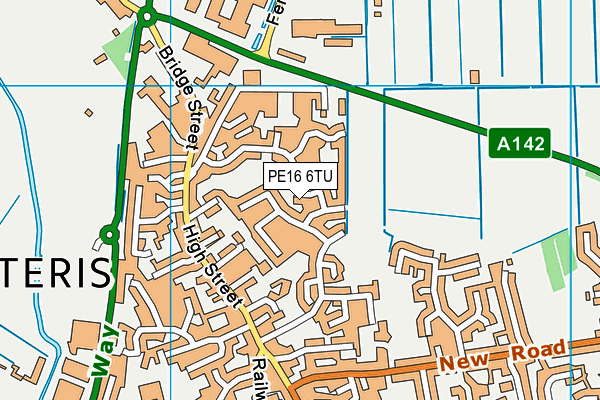 PE16 6TU map - OS VectorMap District (Ordnance Survey)