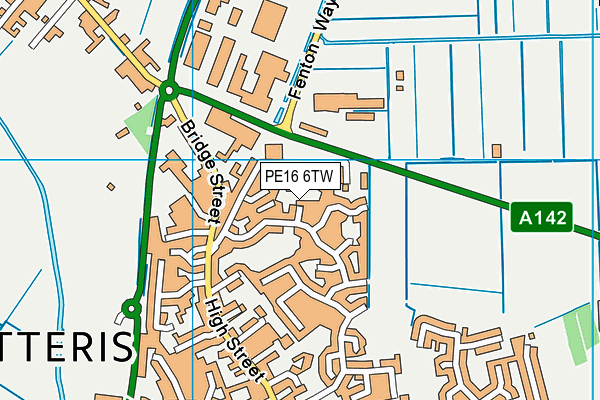 PE16 6TW map - OS VectorMap District (Ordnance Survey)