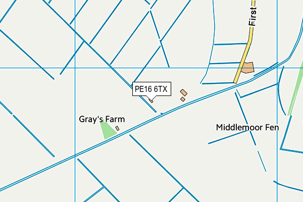 PE16 6TX map - OS VectorMap District (Ordnance Survey)