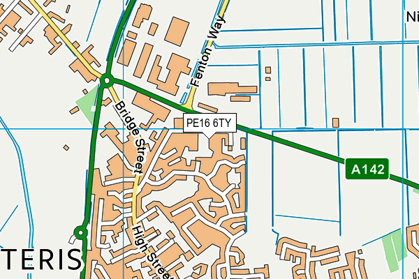 PE16 6TY map - OS VectorMap District (Ordnance Survey)