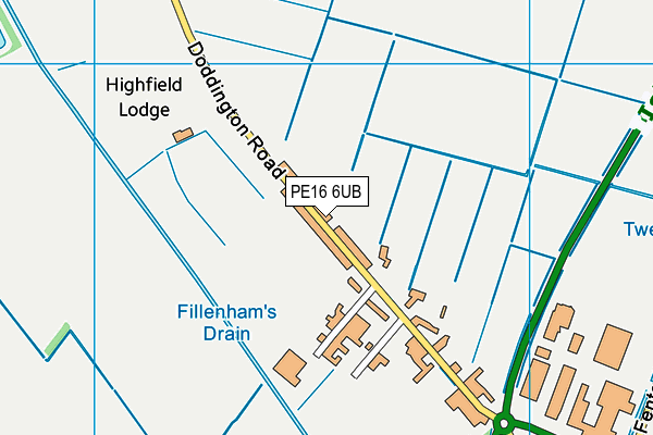 PE16 6UB map - OS VectorMap District (Ordnance Survey)