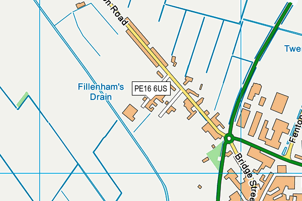 PE16 6US map - OS VectorMap District (Ordnance Survey)