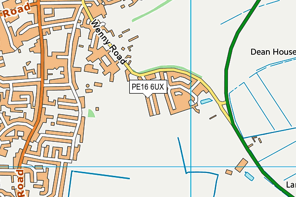 PE16 6UX map - OS VectorMap District (Ordnance Survey)
