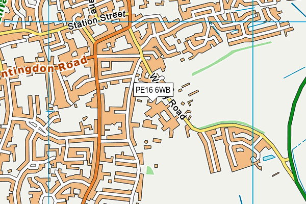 PE16 6WB map - OS VectorMap District (Ordnance Survey)