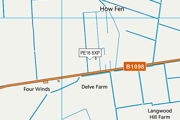 PE16 6XP map - OS VectorMap District (Ordnance Survey)