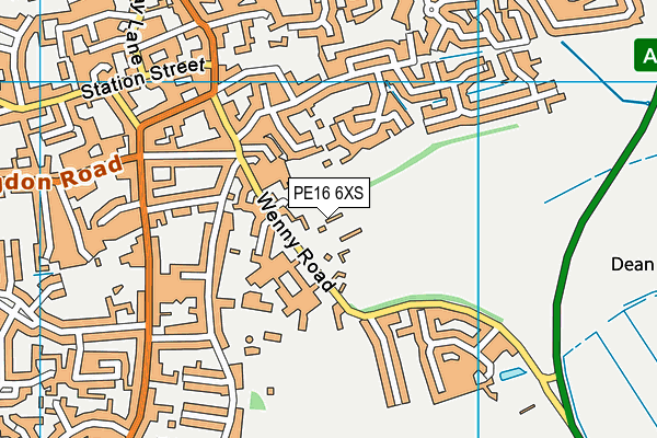 PE16 6XS map - OS VectorMap District (Ordnance Survey)