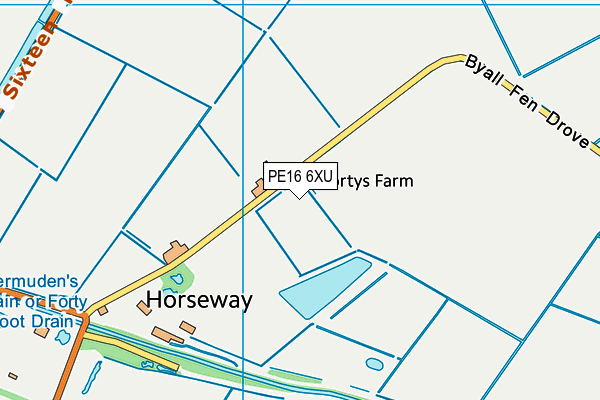 PE16 6XU map - OS VectorMap District (Ordnance Survey)