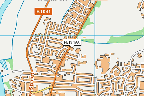 PE19 1AA map - OS VectorMap District (Ordnance Survey)