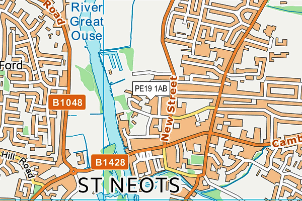 PE19 1AB map - OS VectorMap District (Ordnance Survey)