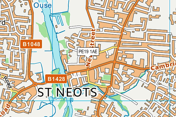Map of ANTALYA ST NEOTS RESTAURANT LTD at district scale