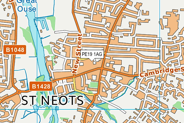 PE19 1AG map - OS VectorMap District (Ordnance Survey)