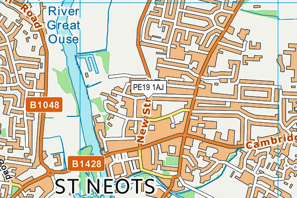 PE19 1AJ map - OS VectorMap District (Ordnance Survey)