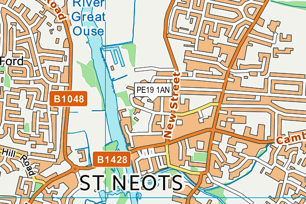 PE19 1AN map - OS VectorMap District (Ordnance Survey)