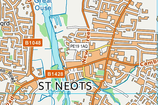 PE19 1AQ map - OS VectorMap District (Ordnance Survey)