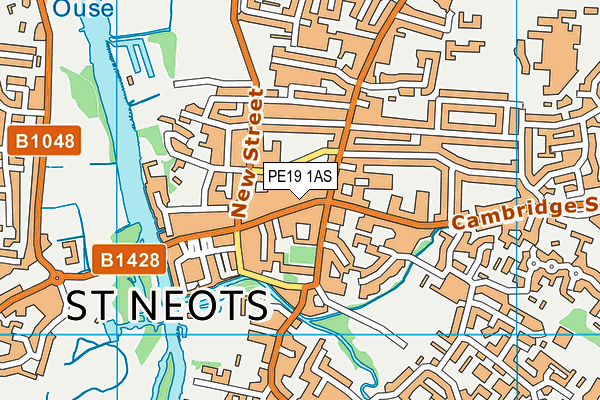 PE19 1AS map - OS VectorMap District (Ordnance Survey)