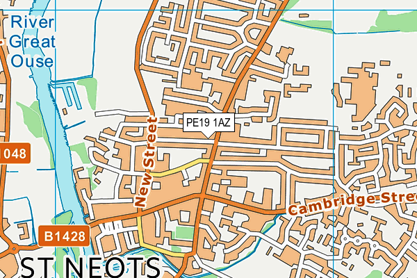PE19 1AZ map - OS VectorMap District (Ordnance Survey)