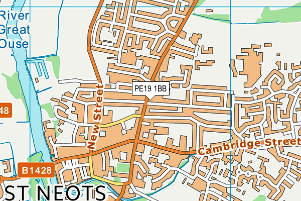 PE19 1BB map - OS VectorMap District (Ordnance Survey)