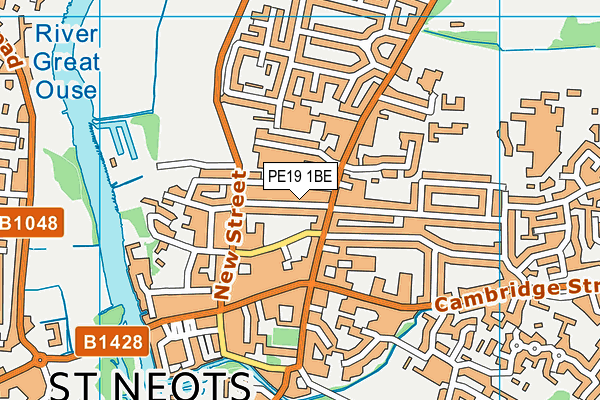 PE19 1BE map - OS VectorMap District (Ordnance Survey)