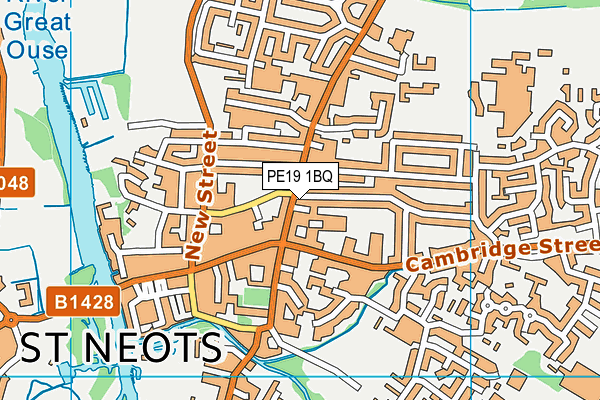 PE19 1BQ map - OS VectorMap District (Ordnance Survey)